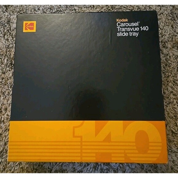 Vintage Kodak Carousel Transvue 140 Slide Tray with Original Box Gray For Slides - Picture 1 of 12